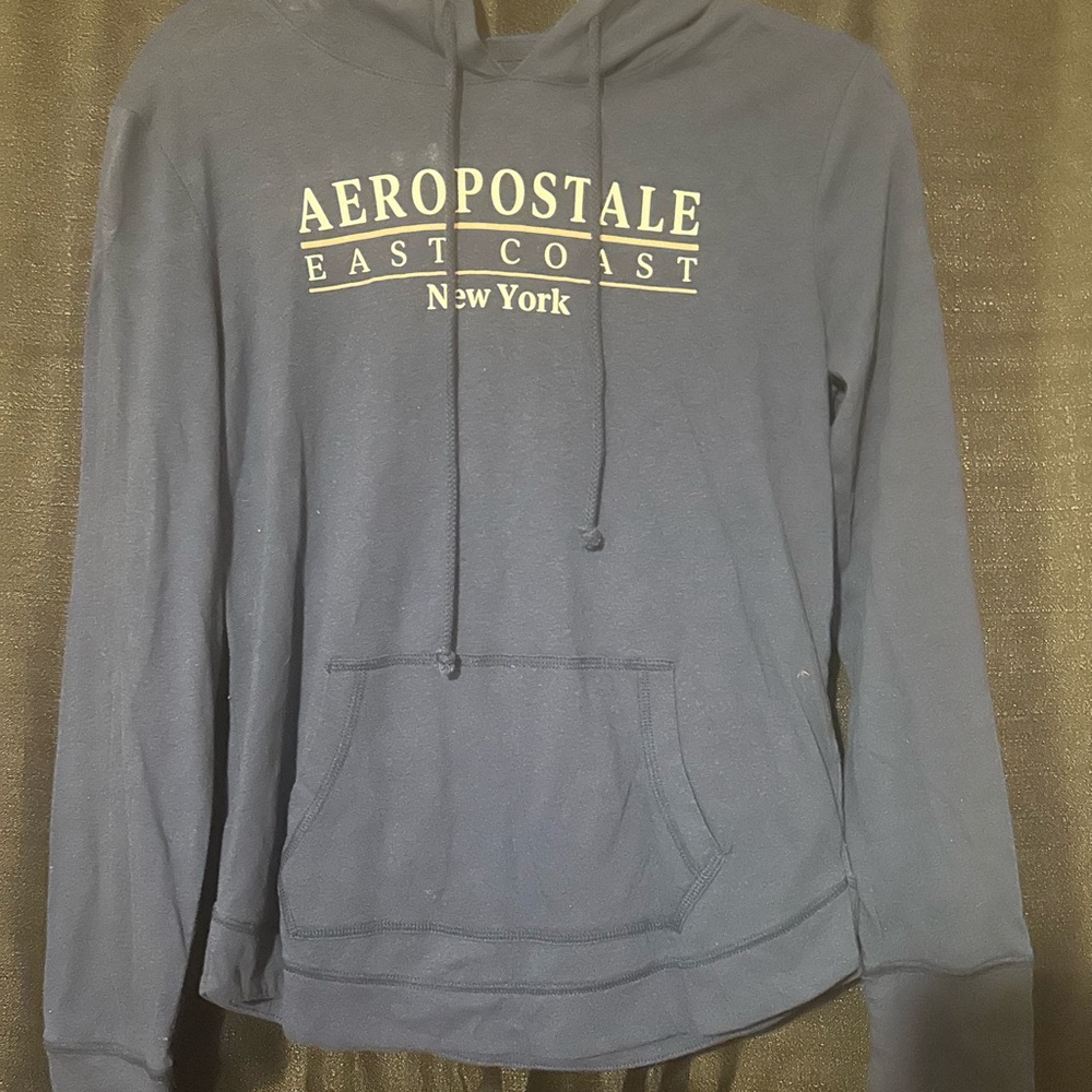 Aeropostale Blue Hoodie with Hood and Front Branding